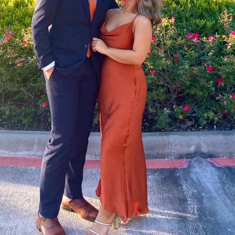 Cowl Neck Satin Dress